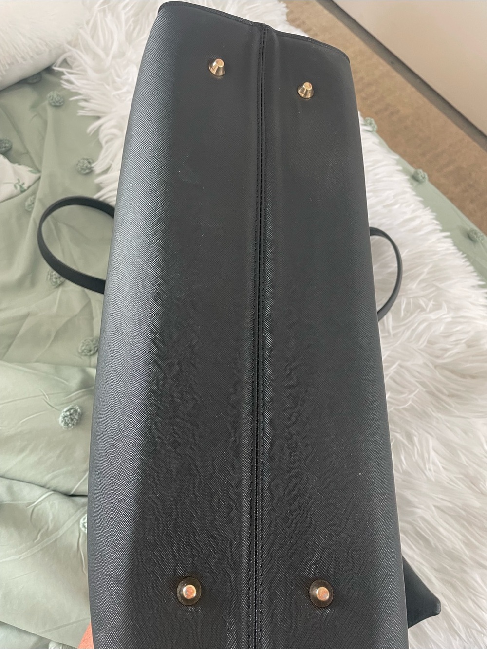 Black computer Tote Bag with Matching Wristlet - Classic Women's Bag - Picture 3 of 6